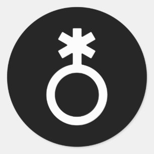 Sticker Rond Symbole de genre non binaire