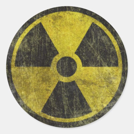 Sticker Rond Symbole de gravité radioactif (Devant)