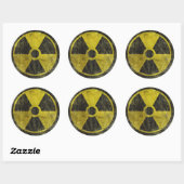 Sticker Rond Symbole de gravité radioactif (Feuille)
