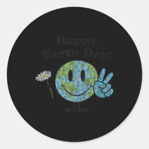Sticker Rond SYMBOLE DE Jour des terres Joyeux Mignonne Fleur d