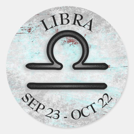 Sticker Rond Symbole de la bibliothèque des signes Horoscope (Devant)