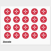 Sticker Rond Symbole de la Croix de Malte (Feuille)