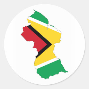 Sticker Rond symbole de la forme du drapeau du pays de guyana