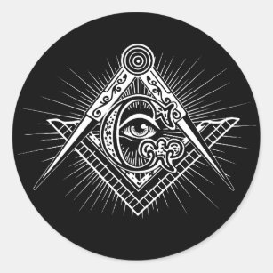 Sticker Rond Symbole de la franc-maçonnerie des yeux Illuminati
