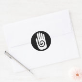 Sticker Rond symbole de la main Hopi guérir spirale paume améri (Enveloppe)