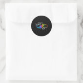Sticker Rond Symbole de la neurodiversité Rainbow Infinity Auti (Sac)