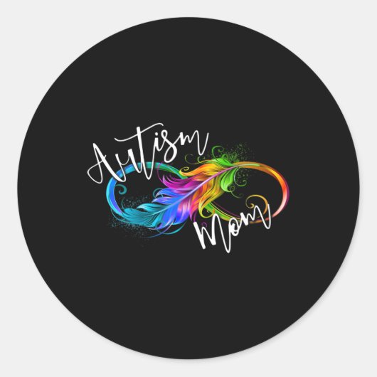 Sticker Rond Symbole de la neurodiversité Rainbow Infinity Auti (Devant)