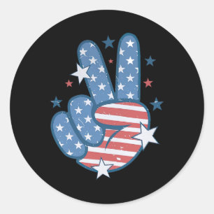 Sticker Rond SYMBOLE DE LA PAIX 4 juillet Super