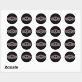 Sticker Rond Symbole de la paix ailée (Feuille)