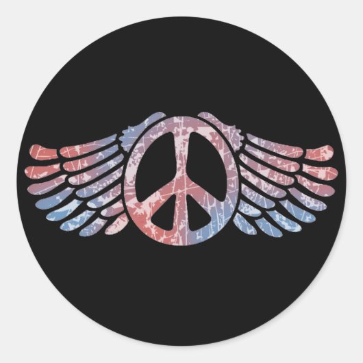 Sticker Rond Symbole de la paix ailée (Devant)