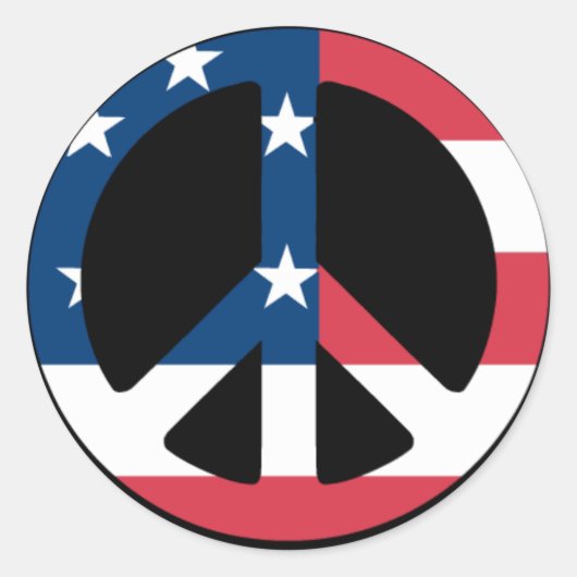 STICKER ROND SYMBOLE DE LA PAIX AMÉRICAIN (Devant)