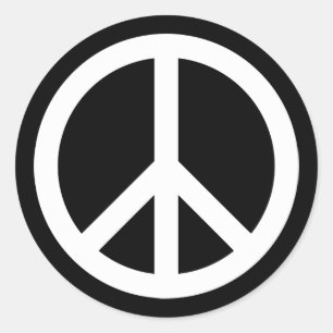 Sticker Rond Symbole de la paix blanc
