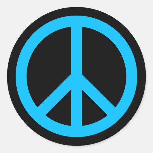 Sticker Rond Symbole de la paix bleu ciel (Devant)