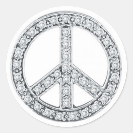 STICKER ROND SYMBOLE DE LA PAIX DE BIJOUX D'ARGENT (Devant)