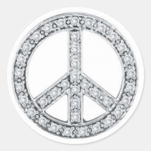 STICKER ROND SYMBOLE DE LA PAIX DE BIJOUX D'ARGENT