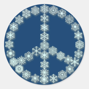 Sticker Rond Symbole de la Paix de Snowflake Tshirts, Sweat - s