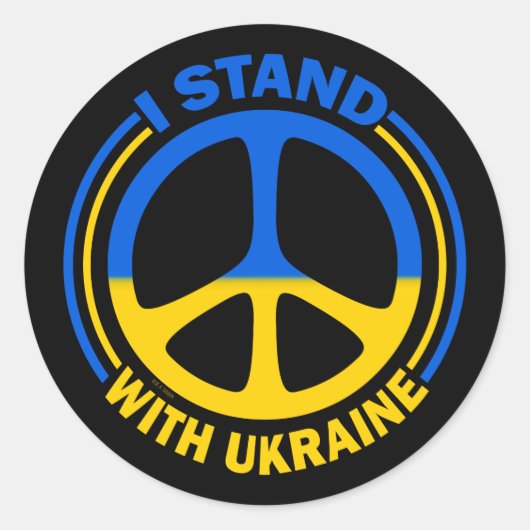 Sticker Rond Symbole de la paix en Ukraine (Devant)