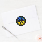 Sticker Rond Symbole de la paix en Ukraine (Enveloppe)