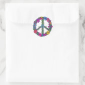 Sticker Rond SYMBOLE DE LA Paix Fleurs anti-guerre (Sac)