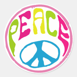 Sticker Rond SYMBOLE DE LA PAIX Hippie