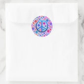 Sticker Rond SYMBOLE DE LA PAIX Hippie (Sac)