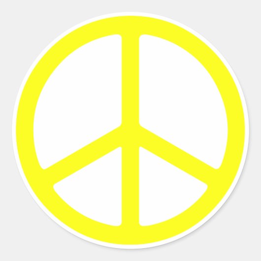 STICKER ROND SYMBOLE DE LA PAIX JAUNE MINCE (Devant)