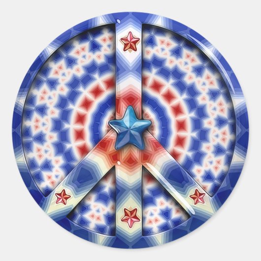 Sticker Rond Symbole de la paix patriotique (Devant)