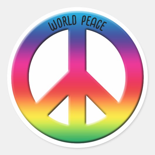 Sticker Rond Symbole de la paix Rainbow Spectrum, puissance de  (Devant)