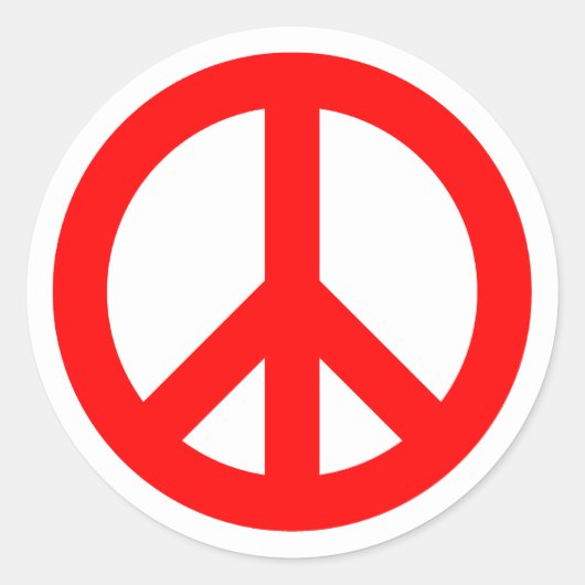 Sticker Rond Symbole de la paix rouge (Devant)