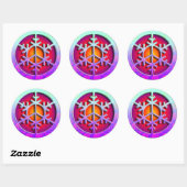 Sticker Rond SYMBOLE DE LA PAIX Snowflake (Feuille)