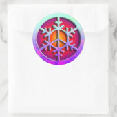 Sticker Rond SYMBOLE DE LA PAIX Snowflake (Sac)
