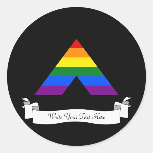 Sticker Rond Symbole de la pyramide de l'alliage droit LGBT (Devant)