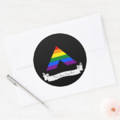 Sticker Rond Symbole de la pyramide de l'alliage droit LGBT (Enveloppe)