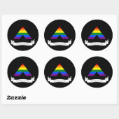 Sticker Rond Symbole de la pyramide de l'alliage droit LGBT (Feuille)