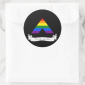 Sticker Rond Symbole de la pyramide de l'alliage droit LGBT (Sac)