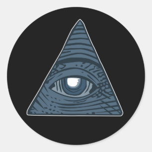 Sticker Rond Symbole de la pyramide des yeux des illuminés