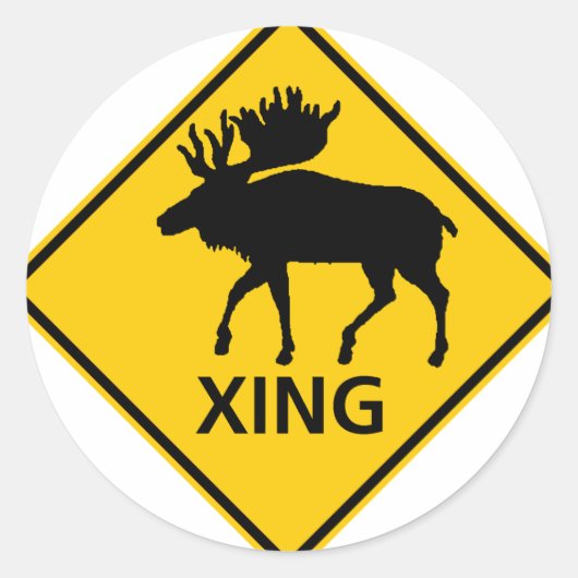 STICKER ROND SYMBOLE DE LA ROUTE DE MOOSE-PASSAGE (Devant)