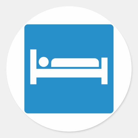 Sticker Rond Symbole de la route d'hébergement (Devant)