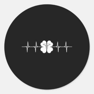 Sticker Rond Symbole de la Saint-Patrick infirmière Ekg Batteme