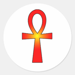 Sticker Rond Symbole de l'Ankh :