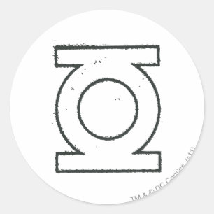 Sticker Rond Symbole de lanterne vert BW