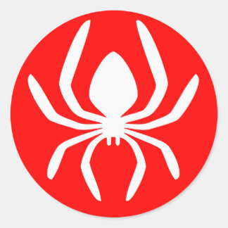 Sticker Rond Symbole de l'araignée rouge