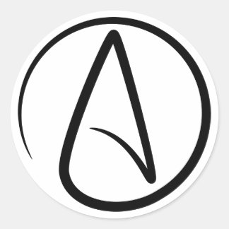 Sticker Rond Symbole de l'athéisme - Signe athée