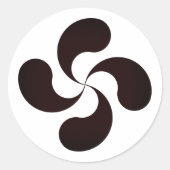 Sticker Rond Symbole de Lauburu (Devant)
