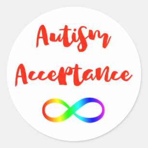 Sticker Rond Symbole de l'autisme Acceptation de l'infini