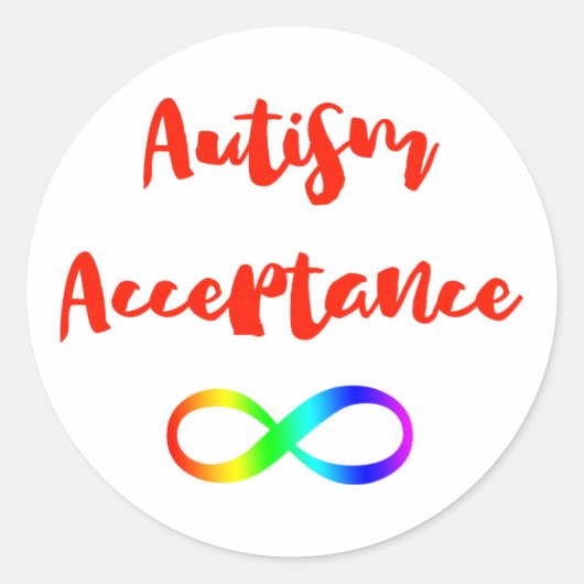 Sticker Rond Symbole de l'autisme Acceptation de l'infini (Devant)