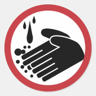 Sticker Rond Symbole de lavage de main