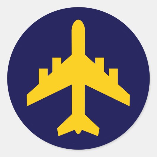 Sticker Rond Symbole de l'avion en cercle (Devant)