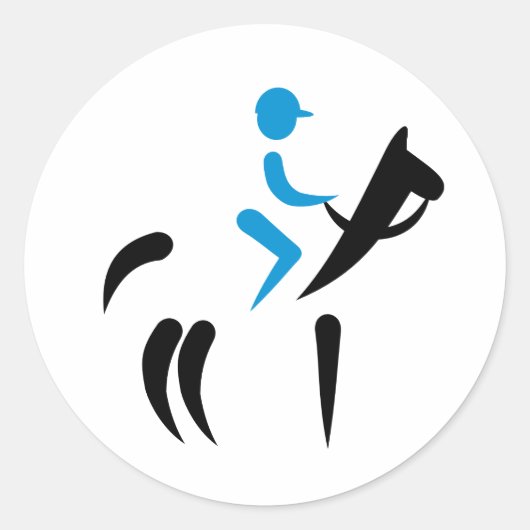 Sticker Rond Symbole de l'équitation (Devant)