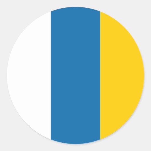 Sticker Rond Symbole de l'espagne du drapeau des Îles Canaries (Devant)